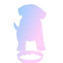 餌を待つ犬